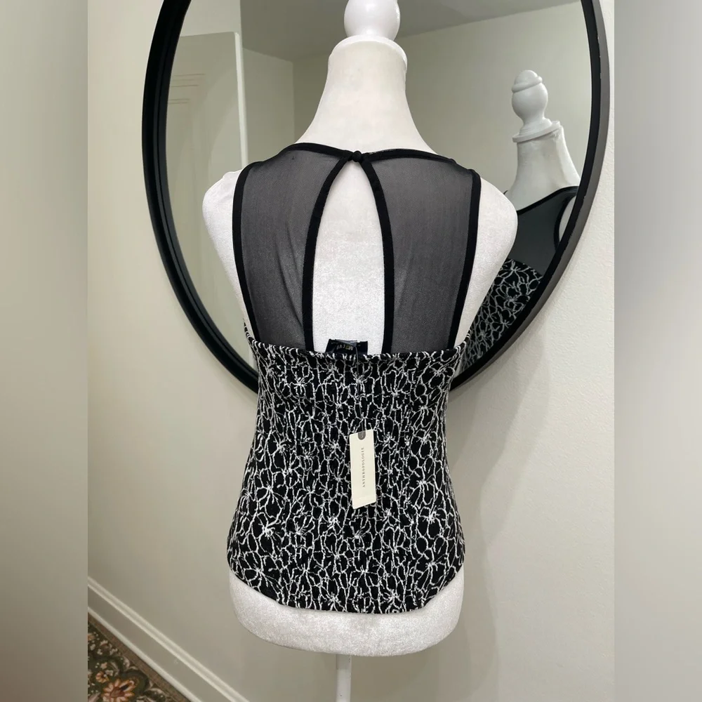 NWT Anthropologie Maeve Illusion Top size Small new black color - Picture 7 of 7